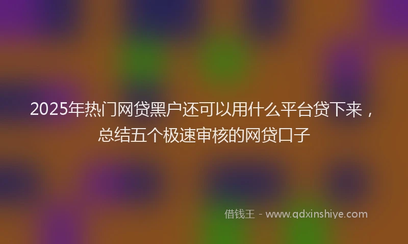 2025年热门网贷黑户还可以用什么平台贷下来，总结五个极速审核的网贷口子