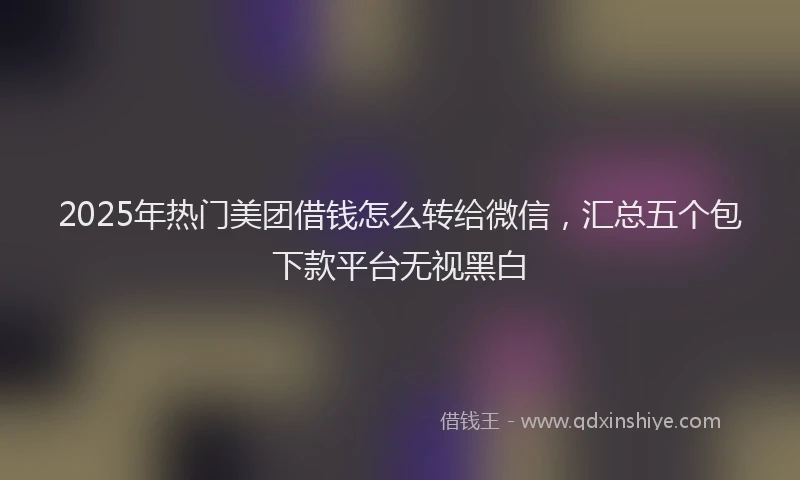 2025年热门美团借钱怎么转给微信，汇总五个包下款平台无视黑白