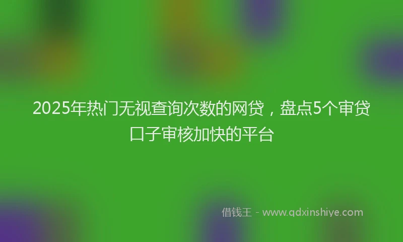 2025年热门无视查询次数的网贷，盘点5个审贷口子审核加快的平台