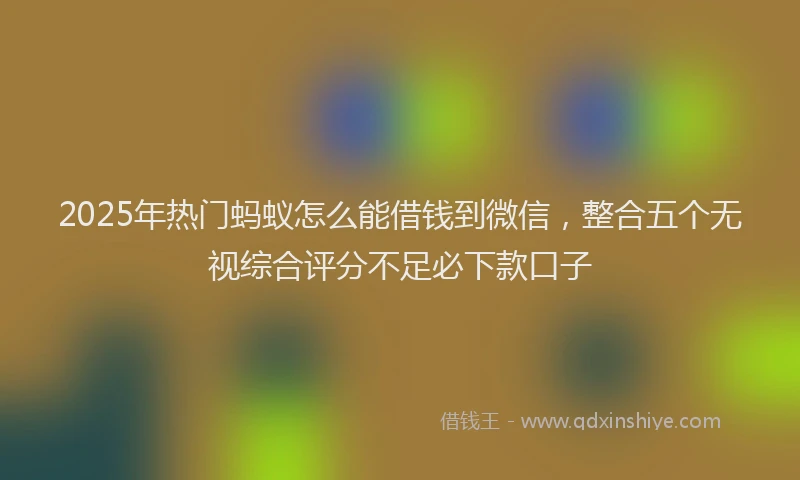 2025年热门蚂蚁怎么能借钱到微信，整合五个无视综合评分不足必下款口子