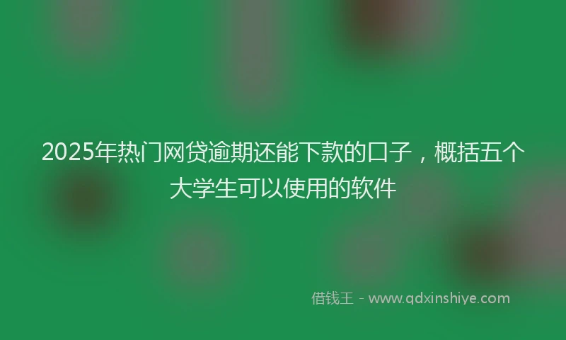 2025年热门网贷逾期还能下款的口子，概括五个大学生可以使用的软件