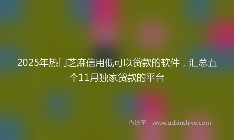 2025年热门芝麻信用低可以贷款的软件，汇总五个11月独家贷款的平台