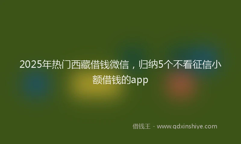 2025年热门西藏借钱微信，归纳5个不看征信小额借钱的app