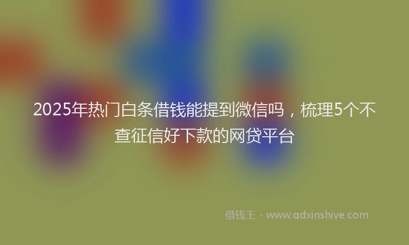 2025年热门白条借钱能提到微信吗，梳理5个不查征信好下款的网贷平台