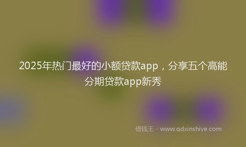 2025年热门最好的小额贷款app，分享五个高能分期贷款app新秀