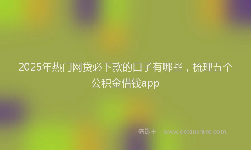 2025年热门网贷必下款的口子有哪些，梳理五个公积金借钱app