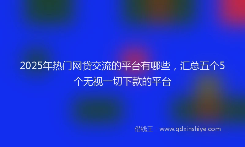 2025年热门网贷交流的平台有哪些，汇总五个5个无视一切下款的平台