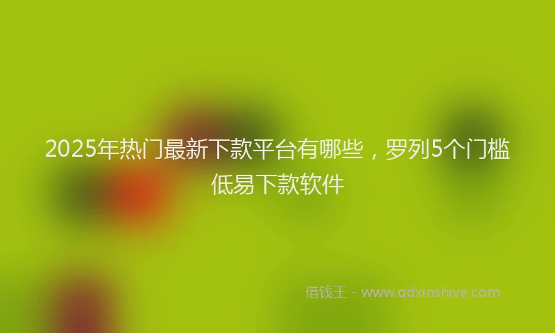 2025年热门最新下款平台有哪些，罗列5个门槛低易下款软件