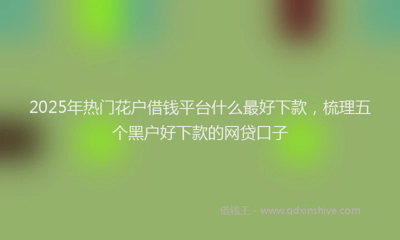 2025年热门花户借钱平台什么最好下款，梳理五个黑户好下款的网贷口子