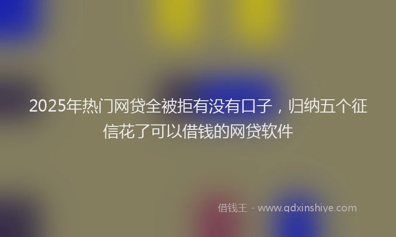2025年热门网贷全被拒有没有口子，归纳五个征信花了可以借钱的网贷软件