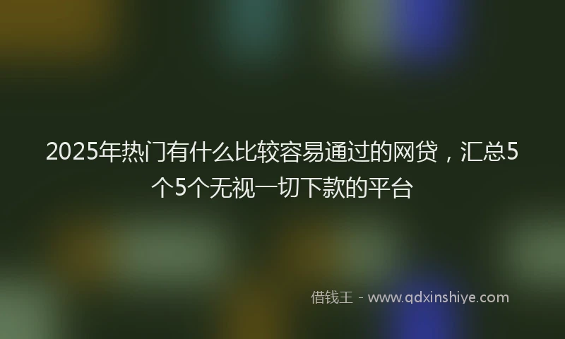 2025年热门有什么比较容易通过的网贷，汇总5个5个无视一切下款的平台