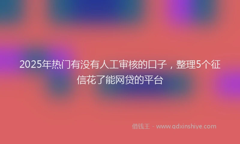 2025年热门有没有人工审核的口子，整理5个征信花了能网贷的平台