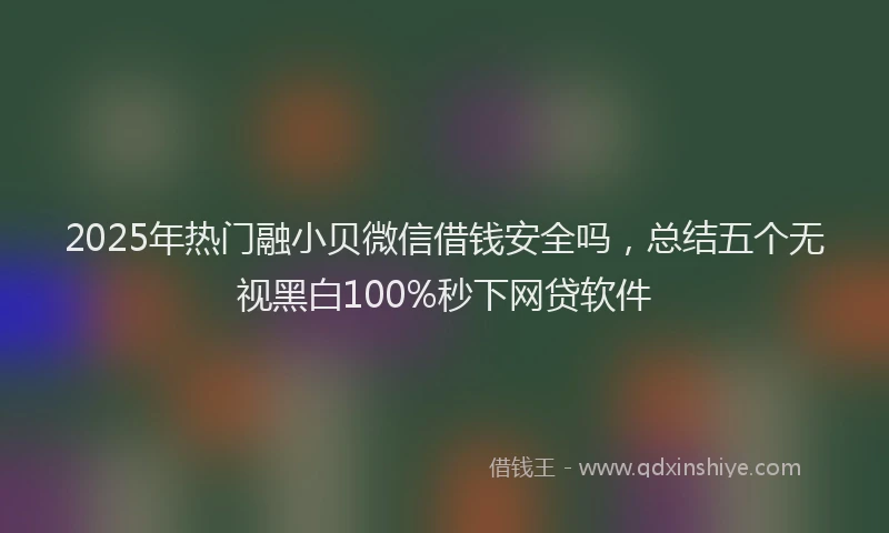 2025年热门融小贝微信借钱安全吗，总结五个无视黑白100%秒下网贷软件
