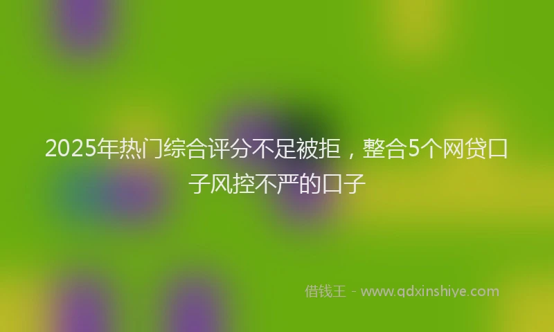 2025年热门综合评分不足被拒，整合5个网贷口子风控不严的口子