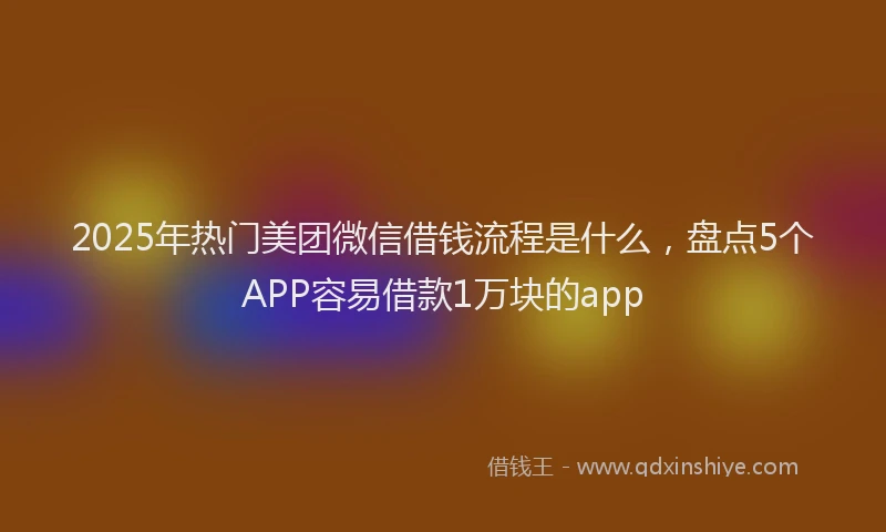 2025年热门美团微信借钱流程是什么，盘点5个APP容易借款1万块的app