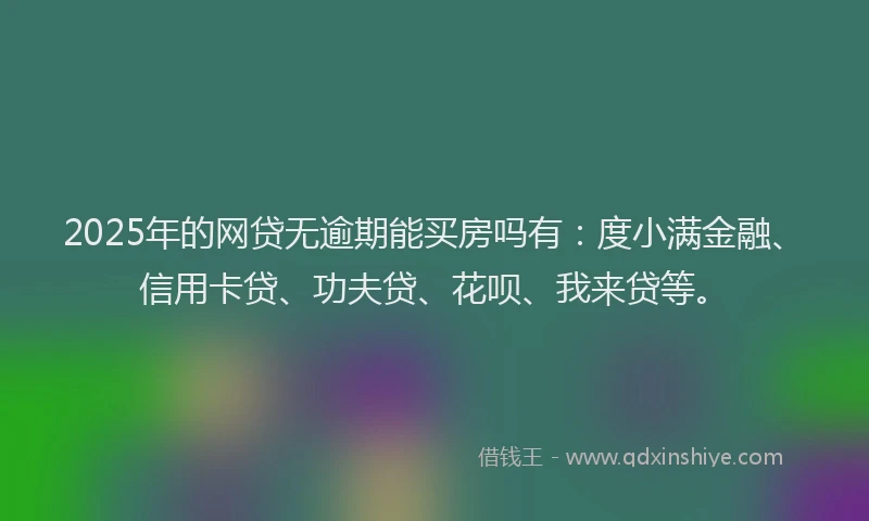 2025年的网贷无逾期能买房吗有：度小满金融、信用卡贷、功夫贷、花呗、我来贷等。
