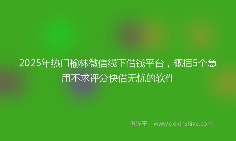2025年热门榆林微信线下借钱平台，概括5个急用不求评分快借无忧的软件