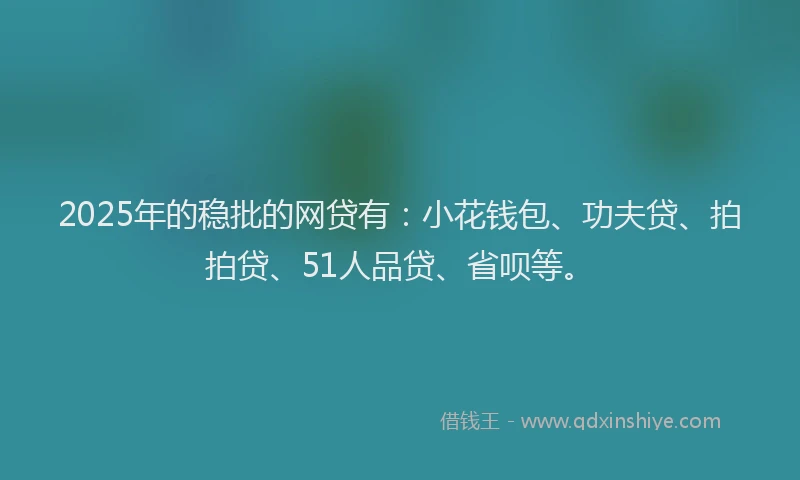 2025年的稳批的网贷有：小花钱包、功夫贷、拍拍贷、51人品贷、省呗等。