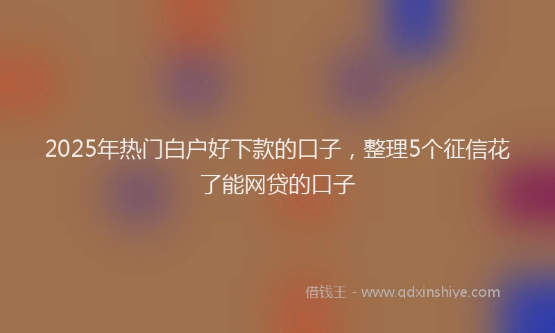 2025年热门白户好下款的口子，整理5个征信花了能网贷的口子