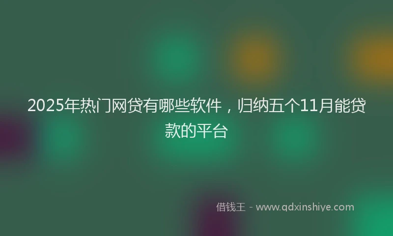 2025年热门网贷有哪些软件，归纳五个11月能贷款的平台