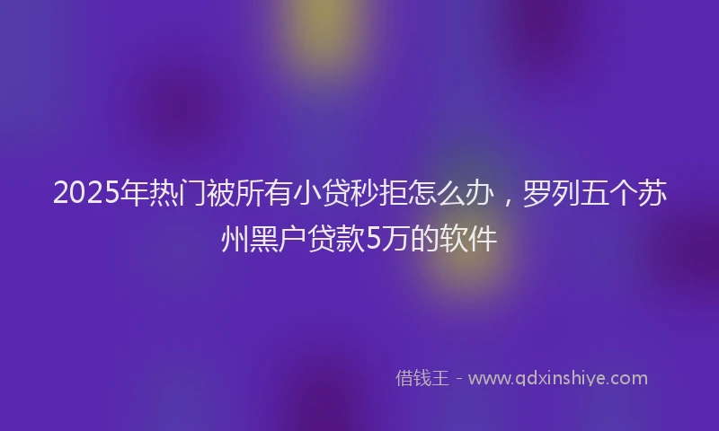 2025年热门被所有小贷秒拒怎么办，罗列五个苏州黑户贷款5万的软件
