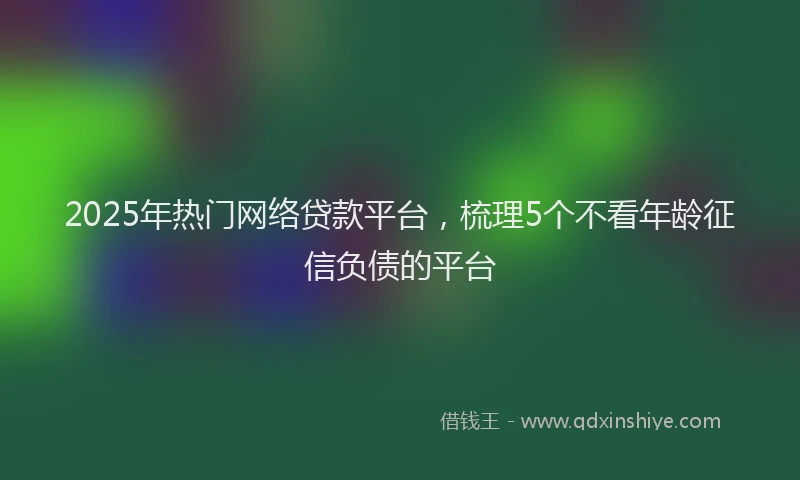 2025年热门网络贷款平台，梳理5个不看年龄征信负债的平台