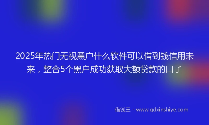 2025年热门无视黑户什么软件可以借到钱信用未来，整合5个黑户成功获取大额贷款的口子