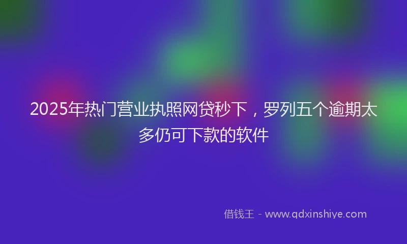2025年热门营业执照网贷秒下，罗列五个逾期太多仍可下款的软件