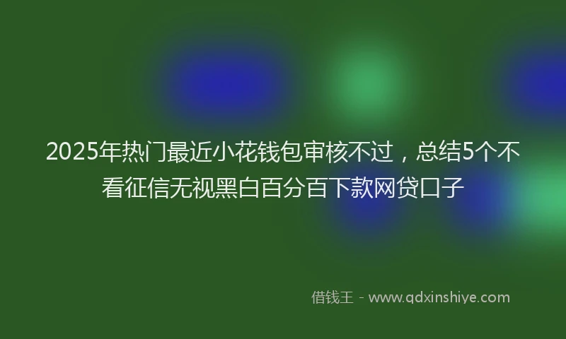 2025年热门最近小花钱包审核不过，总结5个不看征信无视黑白百分百下款网贷口子