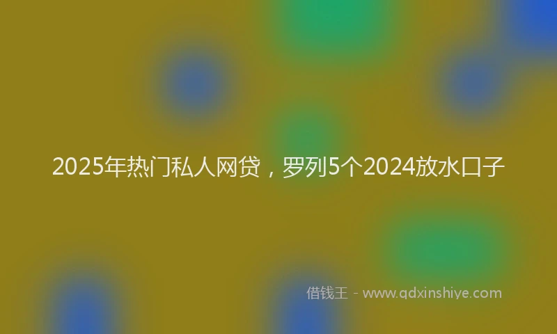 2025年热门私人网贷，罗列5个2024放水口子