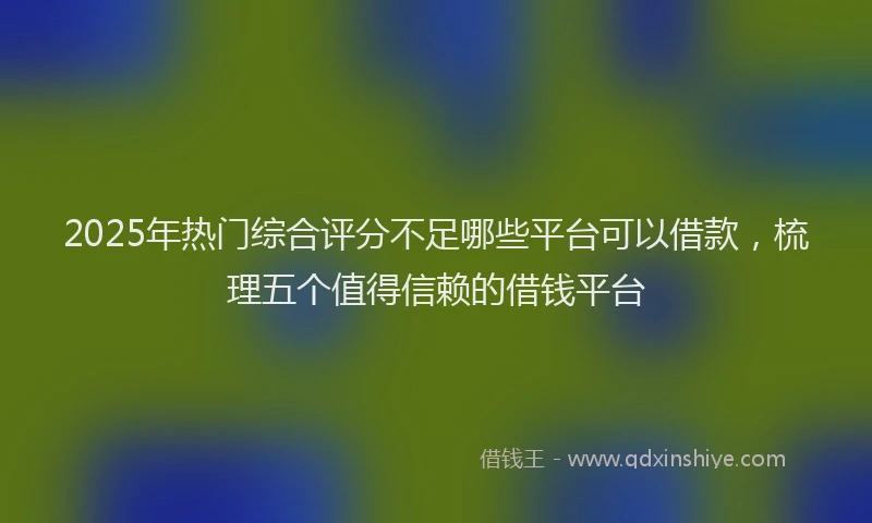 2025年热门综合评分不足哪些平台可以借款，梳理五个值得信赖的借钱平台