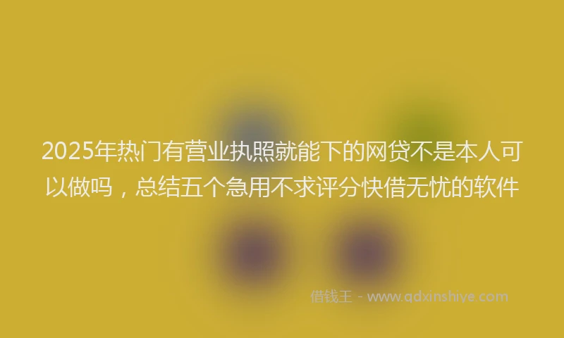 2025年热门有营业执照就能下的网贷不是本人可以做吗，总结五个急用不求评分快借无忧的软件