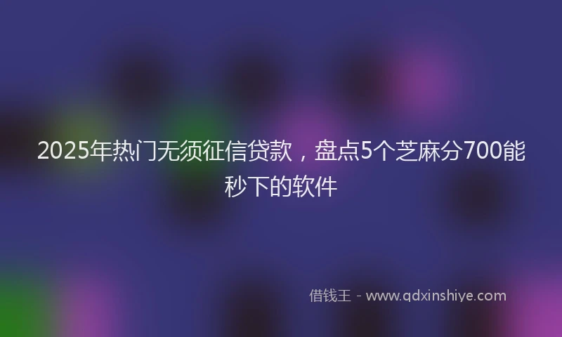 2025年热门无须征信贷款，盘点5个芝麻分700能秒下的软件