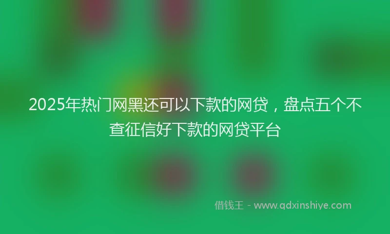 2025年热门网黑还可以下款的网贷，盘点五个不查征信好下款的网贷平台