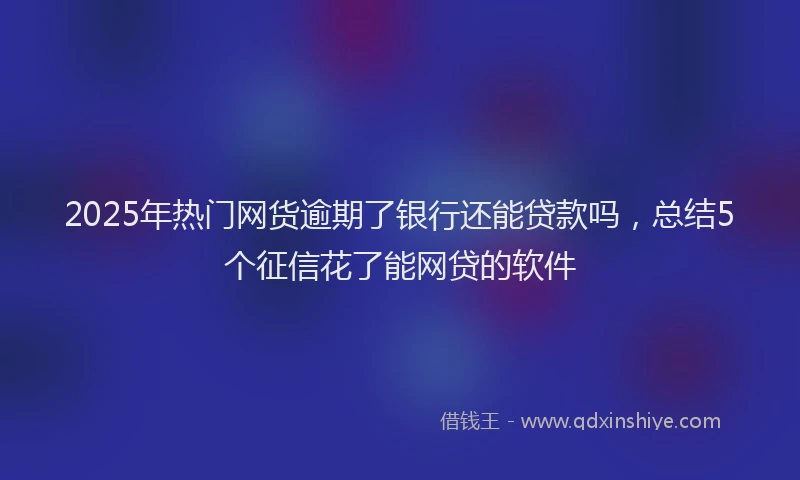 2025年热门网货逾期了银行还能贷款吗，总结5个征信花了能网贷的软件