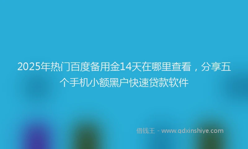2025年热门百度备用金14天在哪里查看，分享五个手机小额黑户快速贷款软件