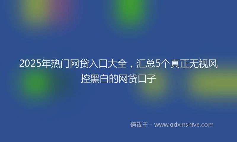 2025年热门网贷入口大全，汇总5个真正无视风控黑白的网贷口子