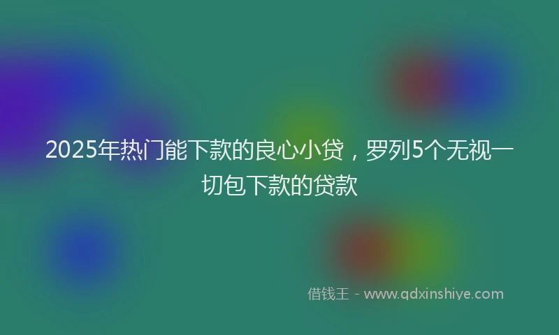 2025年热门能下款的良心小贷，罗列5个无视一切包下款的贷款