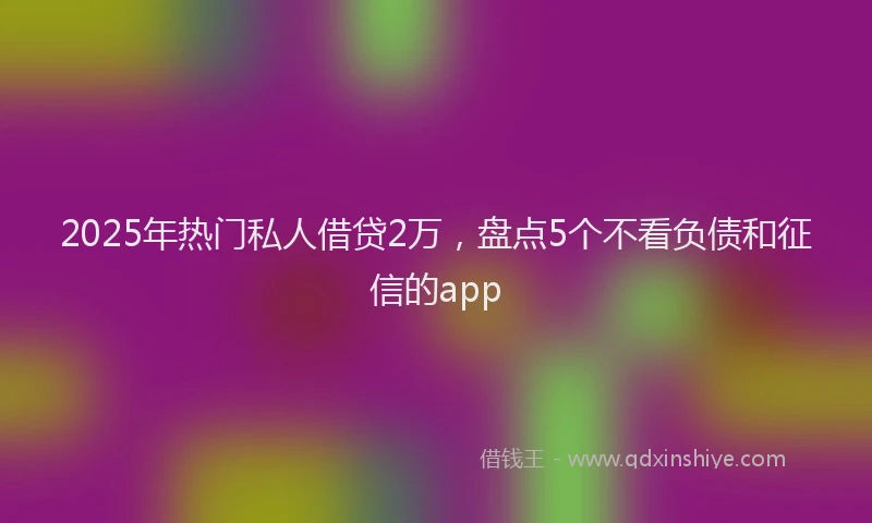2025年热门私人借贷2万，盘点5个不看负债和征信的app