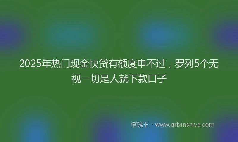 2025年热门现金快贷有额度申不过，罗列5个无视一切是人就下款口子