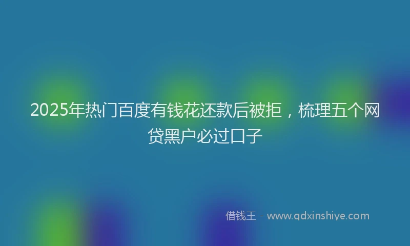 2025年热门百度有钱花还款后被拒，梳理五个网贷黑户必过口子