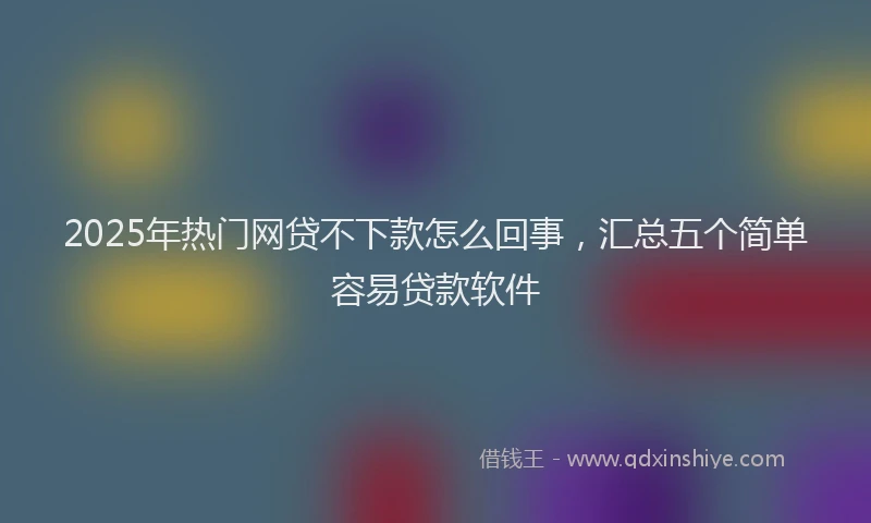 2025年热门网贷不下款怎么回事，汇总五个简单容易贷款软件