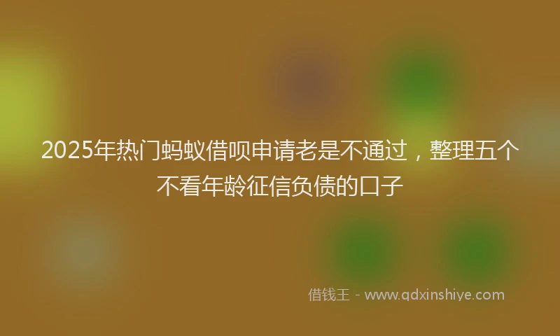 2025年热门蚂蚁借呗申请老是不通过，整理五个不看年龄征信负债的口子