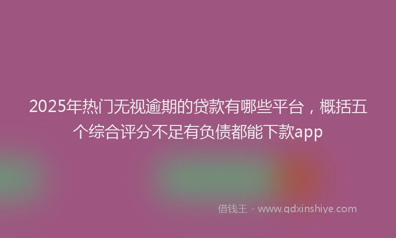 2025年热门无视逾期的贷款有哪些平台，概括五个综合评分不足有负债都能下款app