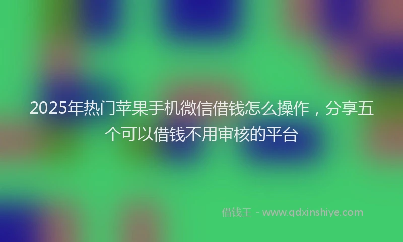 2025年热门苹果手机微信借钱怎么操作，分享五个可以借钱不用审核的平台