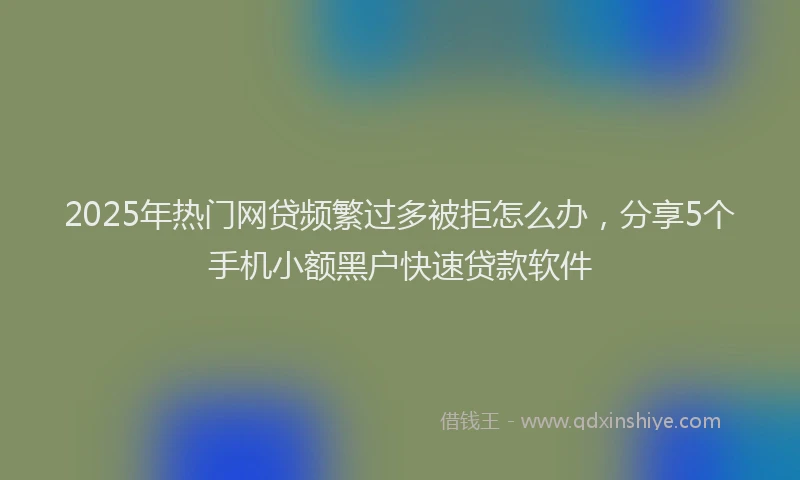 2025年热门网贷频繁过多被拒怎么办，分享5个手机小额黑户快速贷款软件