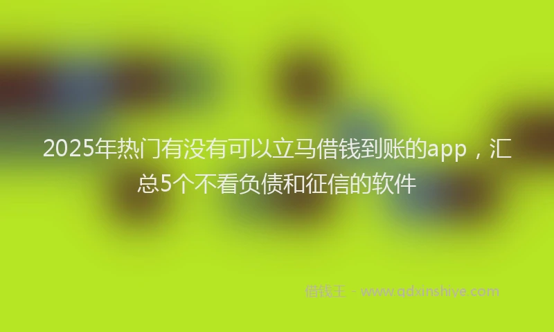 2025年热门有没有可以立马借钱到账的app，汇总5个不看负债和征信的软件