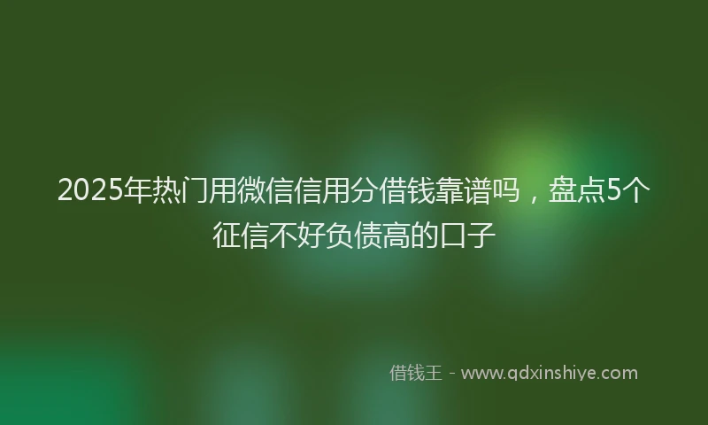 2025年热门用微信信用分借钱靠谱吗，盘点5个征信不好负债高的口子