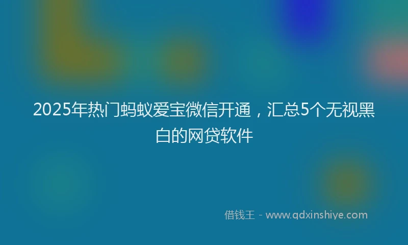 2025年热门蚂蚁爱宝微信开通，汇总5个无视黑白的网贷软件
