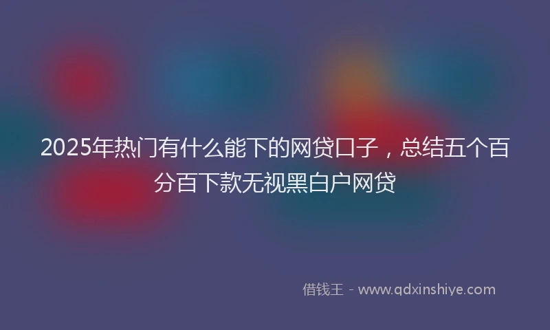 2025年热门有什么能下的网贷口子，总结五个百分百下款无视黑白户网贷